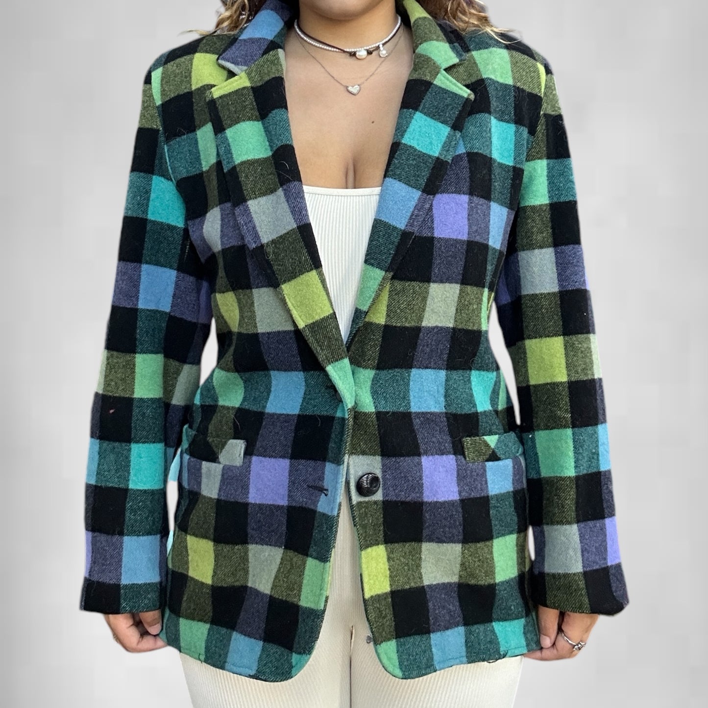 Vintage Collections Internationale Plaid Retro Blazer