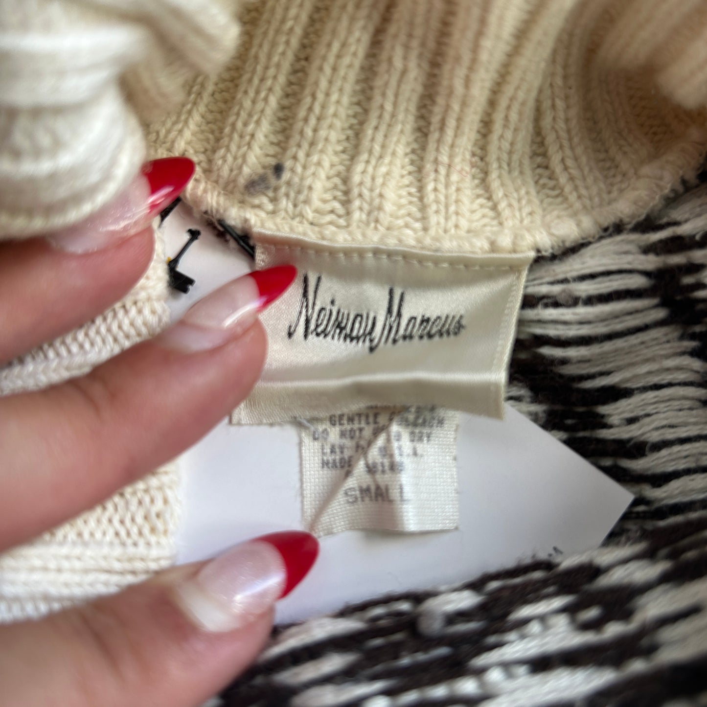 Vintage Neiman Marcus Knitted Zebra Sweater