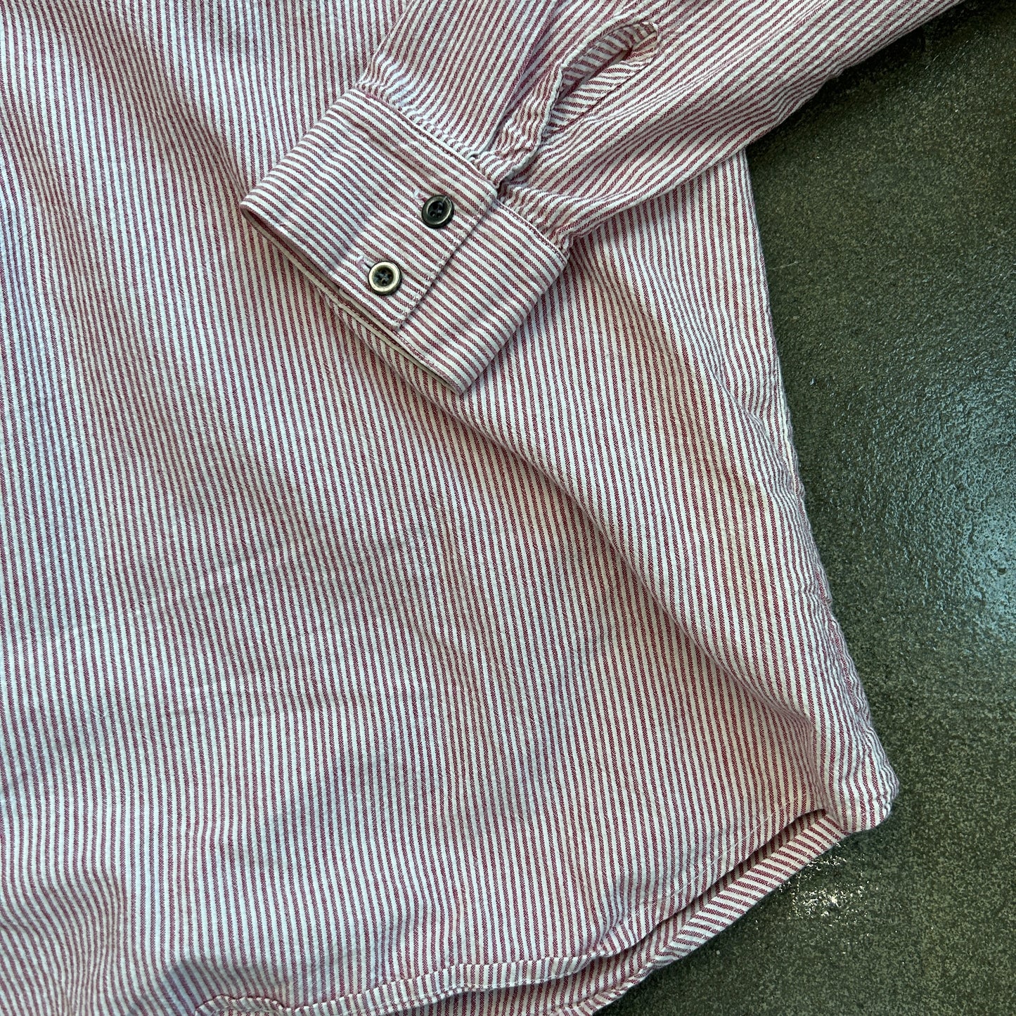 Vintage Lazy Ls Striped Button Up