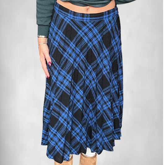 Vintage Ieyea Plaid Pleated Skirt