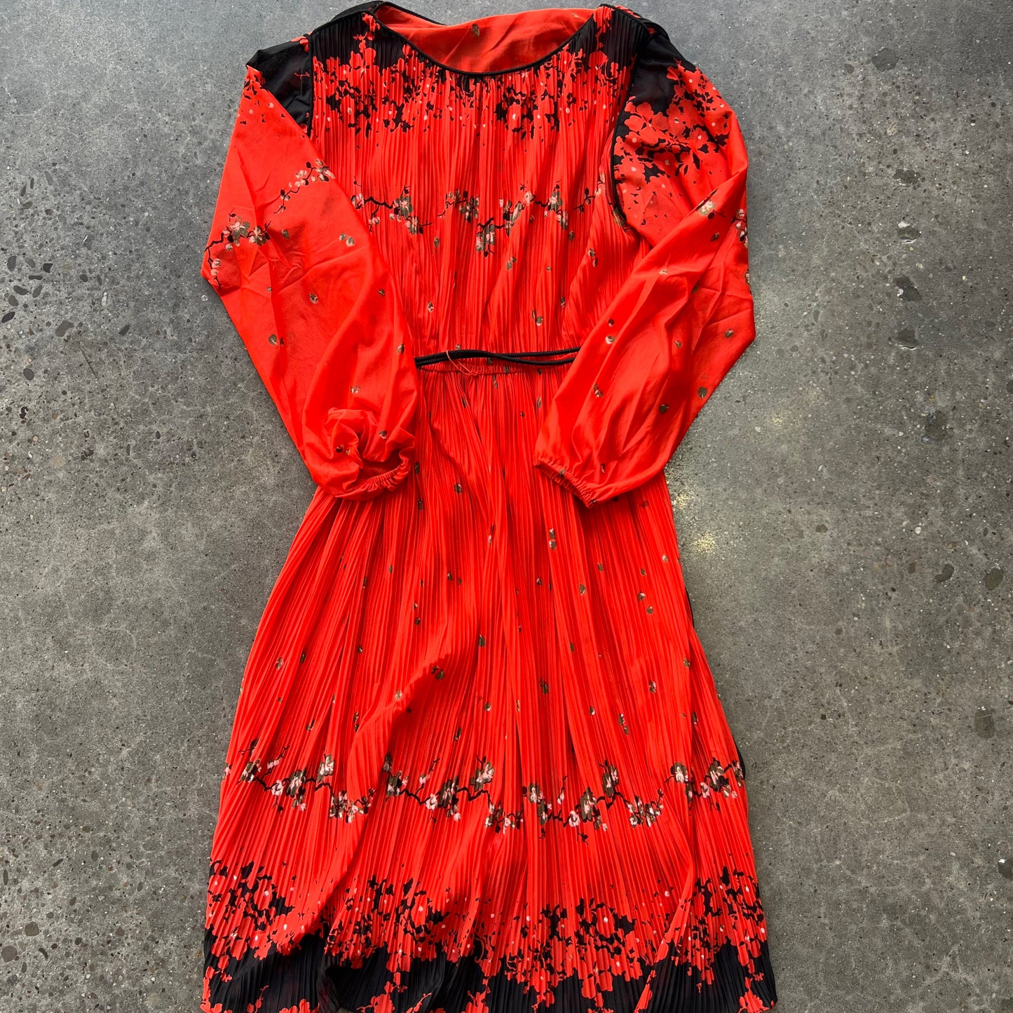 Vintage Red All Over Print Dress