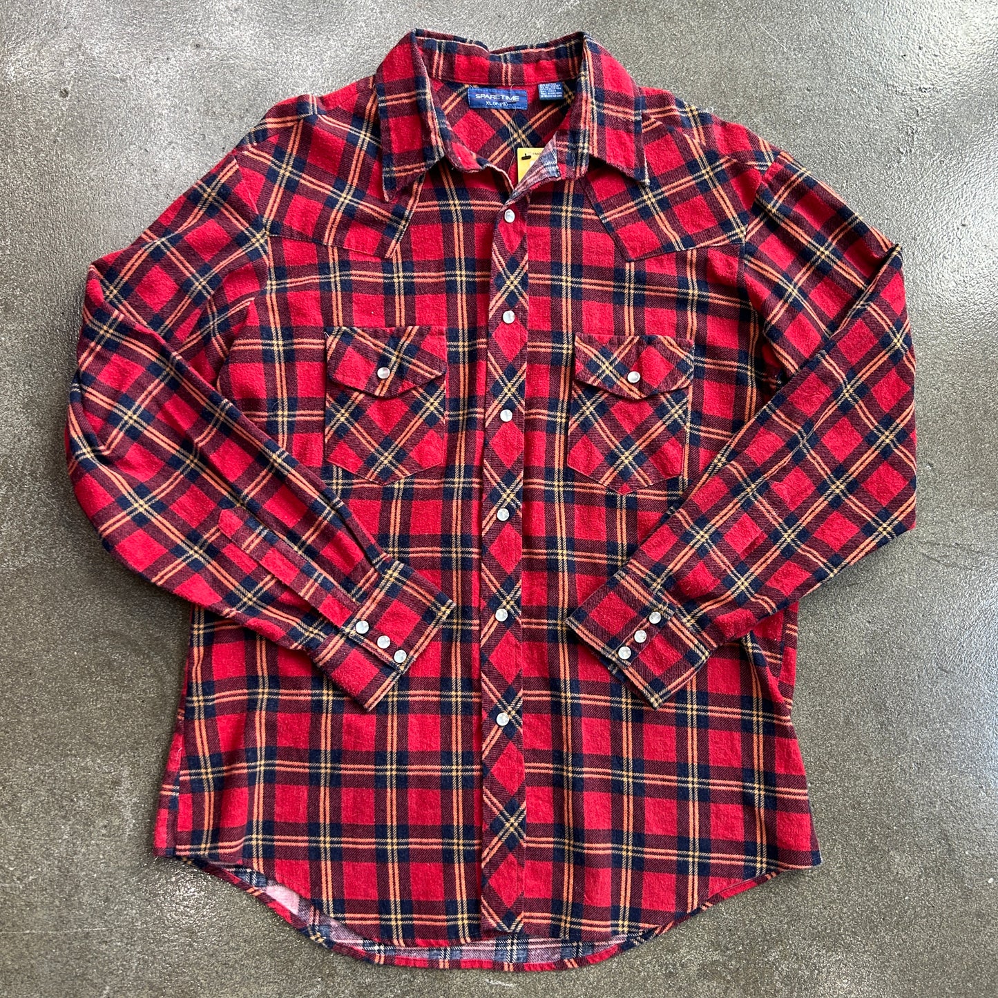 Vintage Spare Time Flannel Button Up