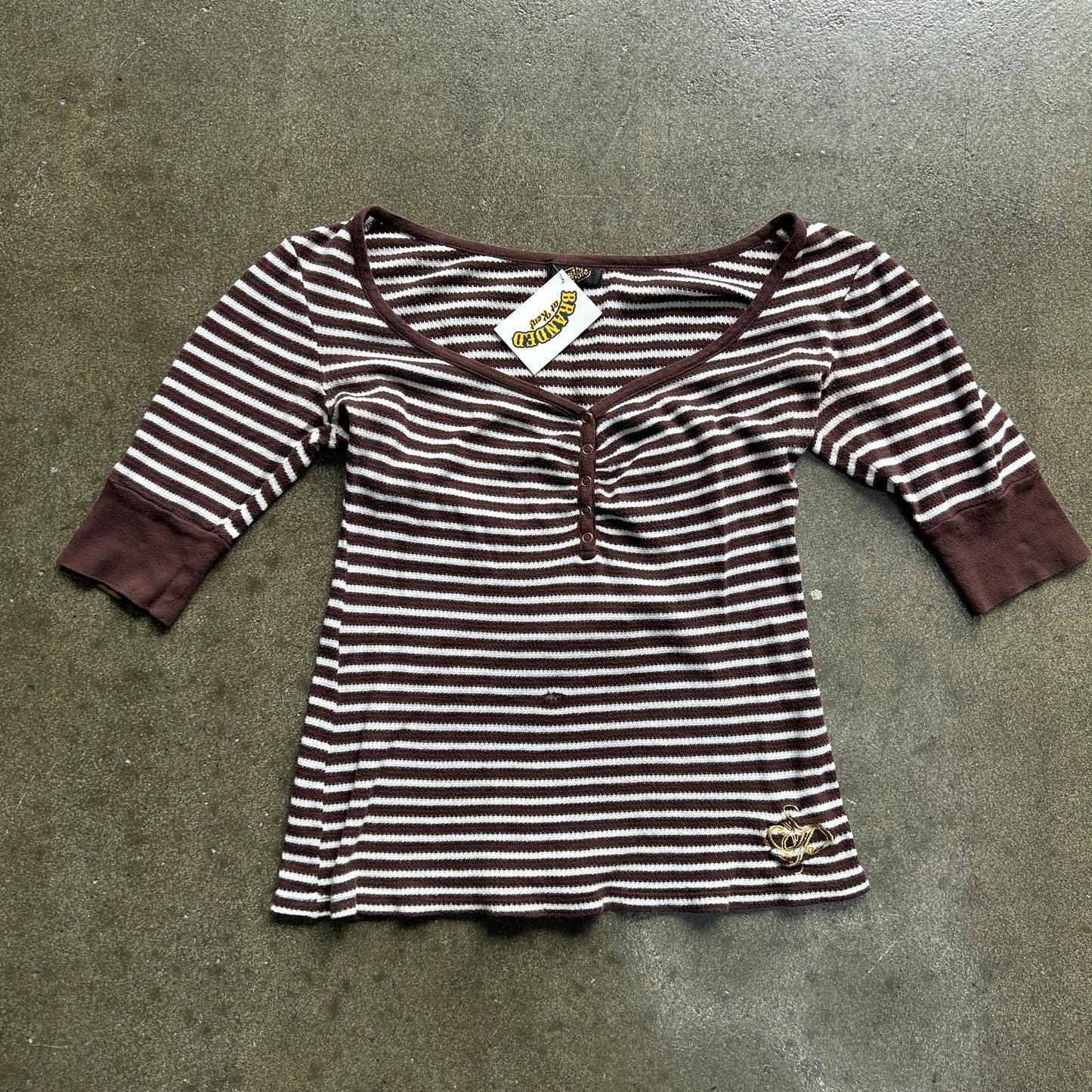 Vintage Southpole Striped Quarter Sleeve Top