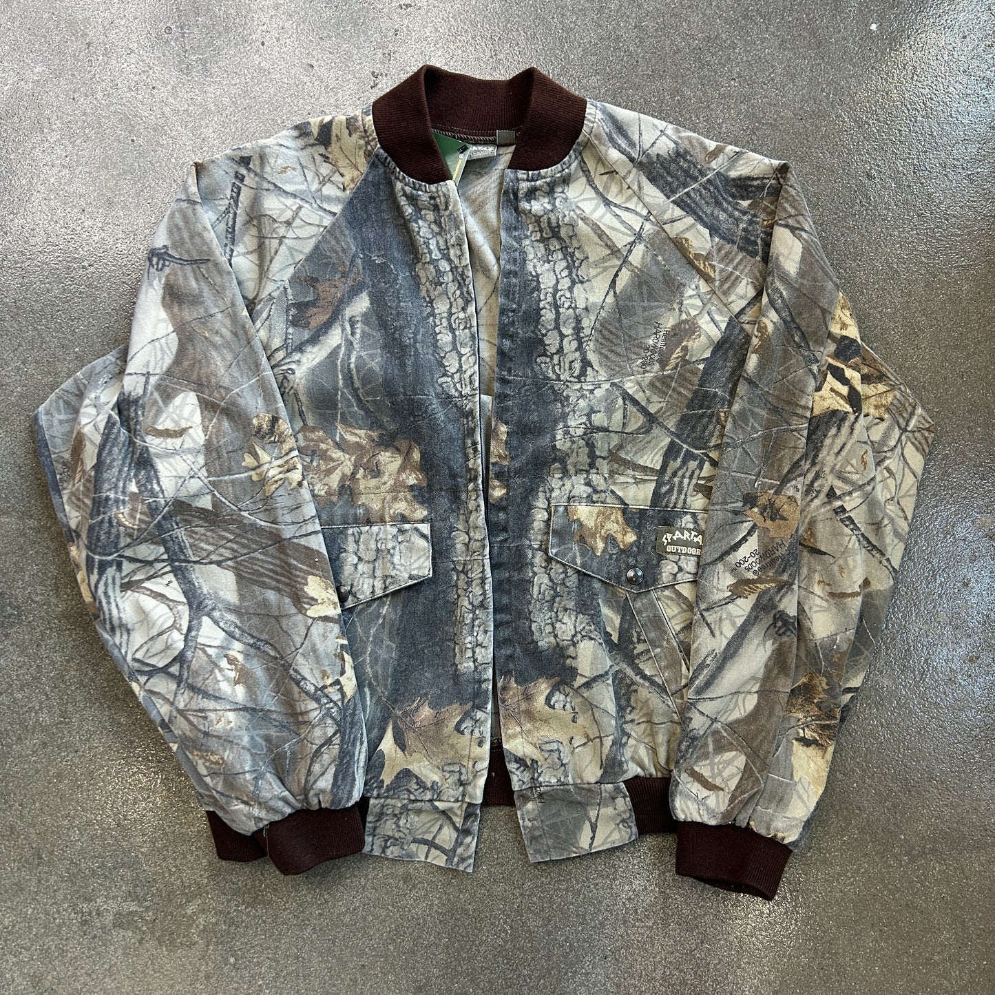 Vintage Spartan Outdoors Camo Bomber Jacket