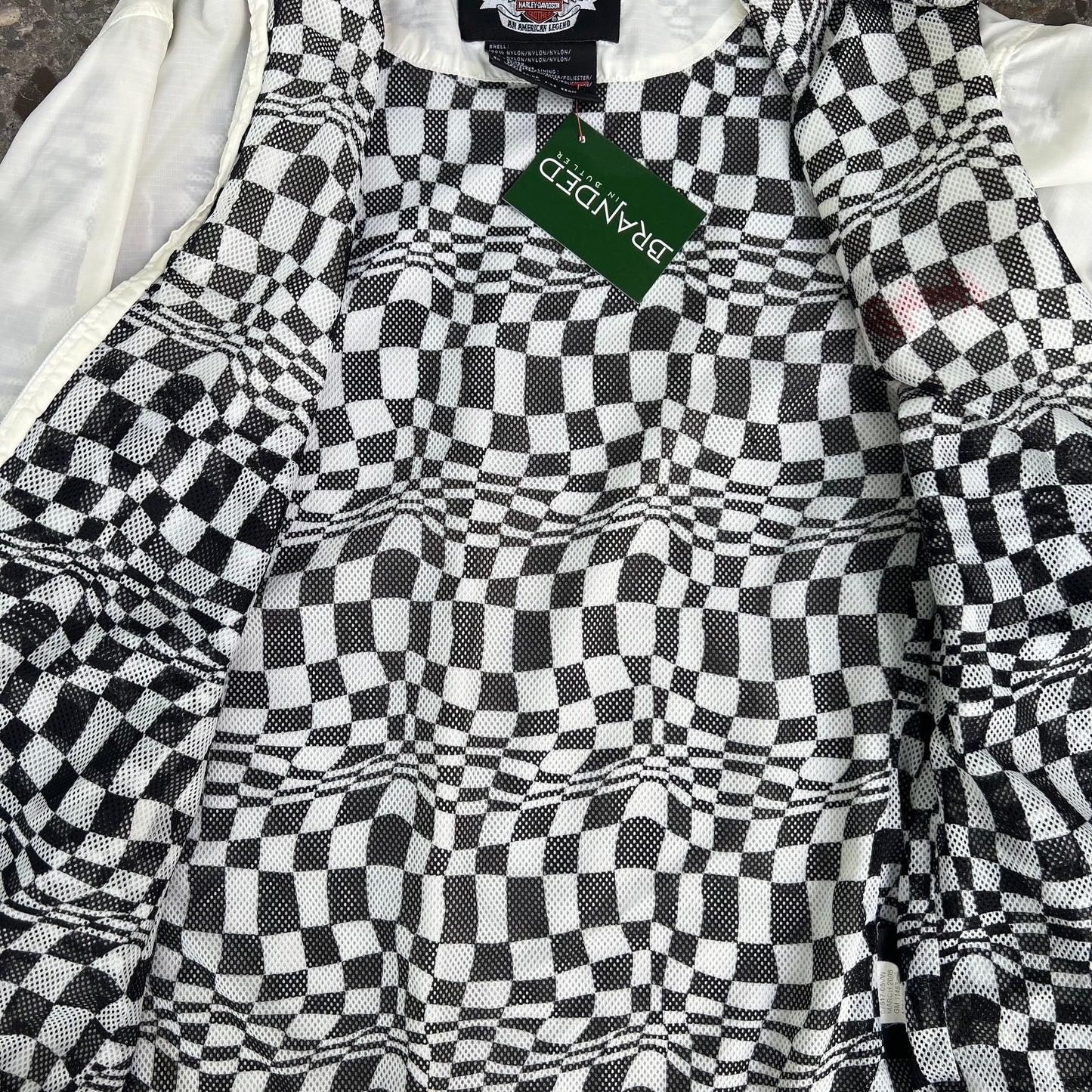 Vintage Harley Davidson Checkered Windbreaker