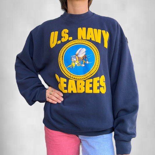 Vintage 1995 US Navy Seabees Crewneck