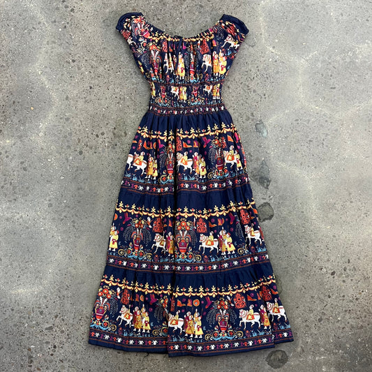 Vintage Boho Cinched Dress