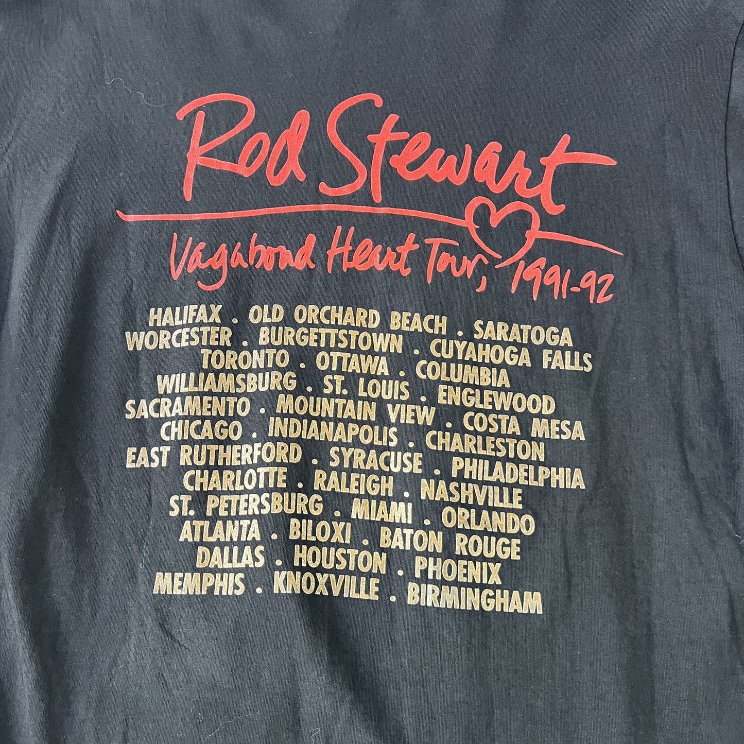 Vintage 90s Rod Stewart Vagabond Heart Tour Tee