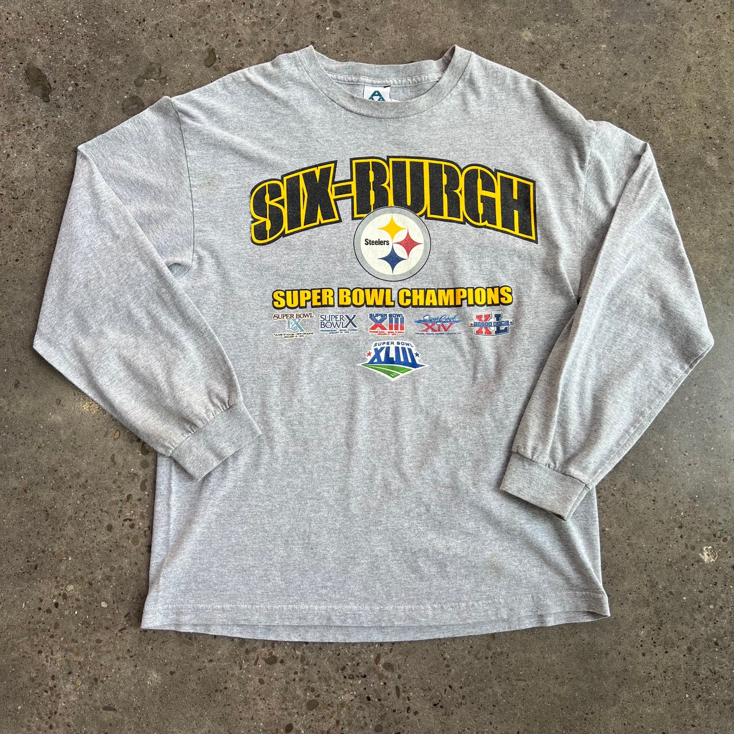 Vintage Six-Burgh Super Bowl Champions Steelers Long-Sleeve