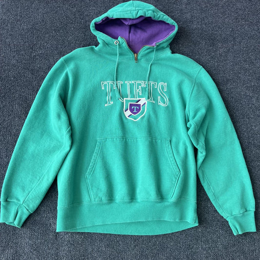 Vintage 90s Champion Tufts Pullover Embroidered Made In USA Hoodie