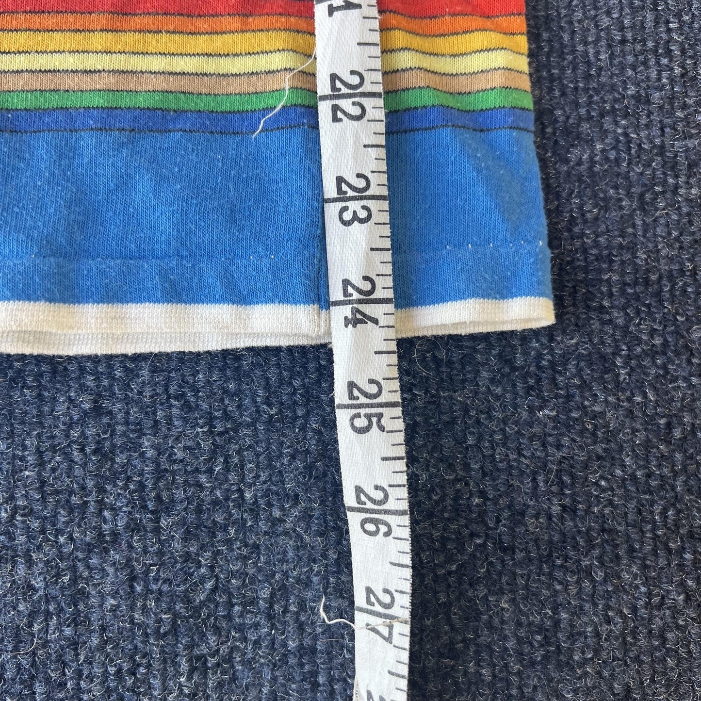 Vintage 70s Rainbow Striped Polo