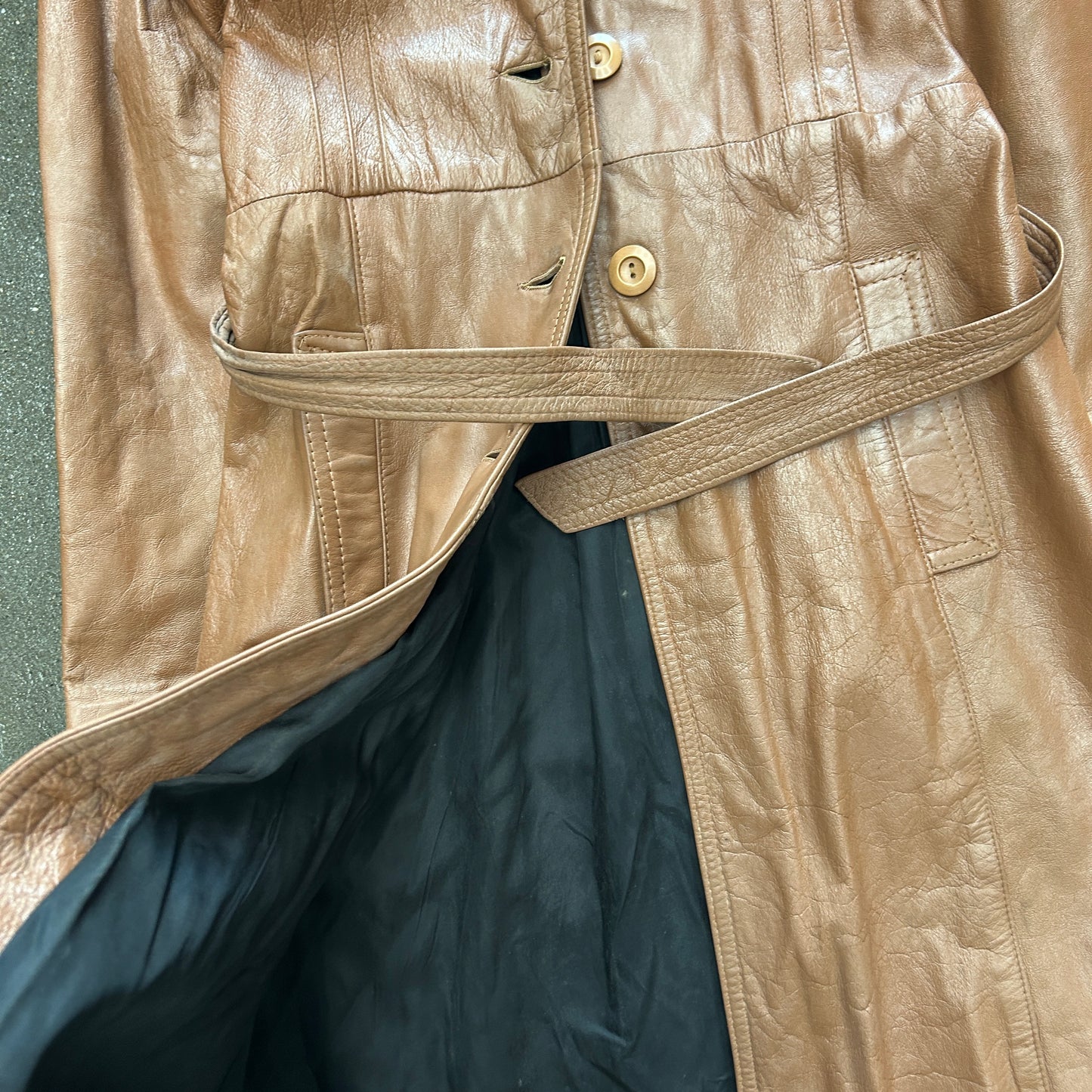 Vintage Leather Trench Coat