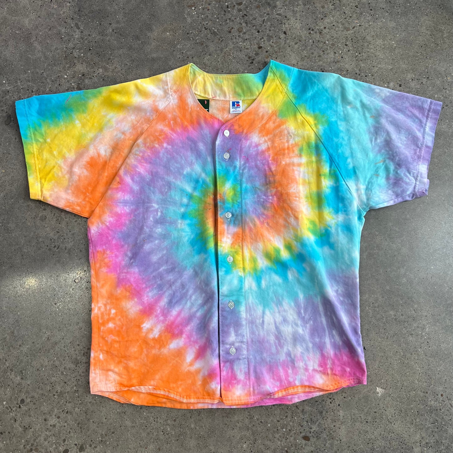 Vintage Russell Athletics Tie Dye Button Up