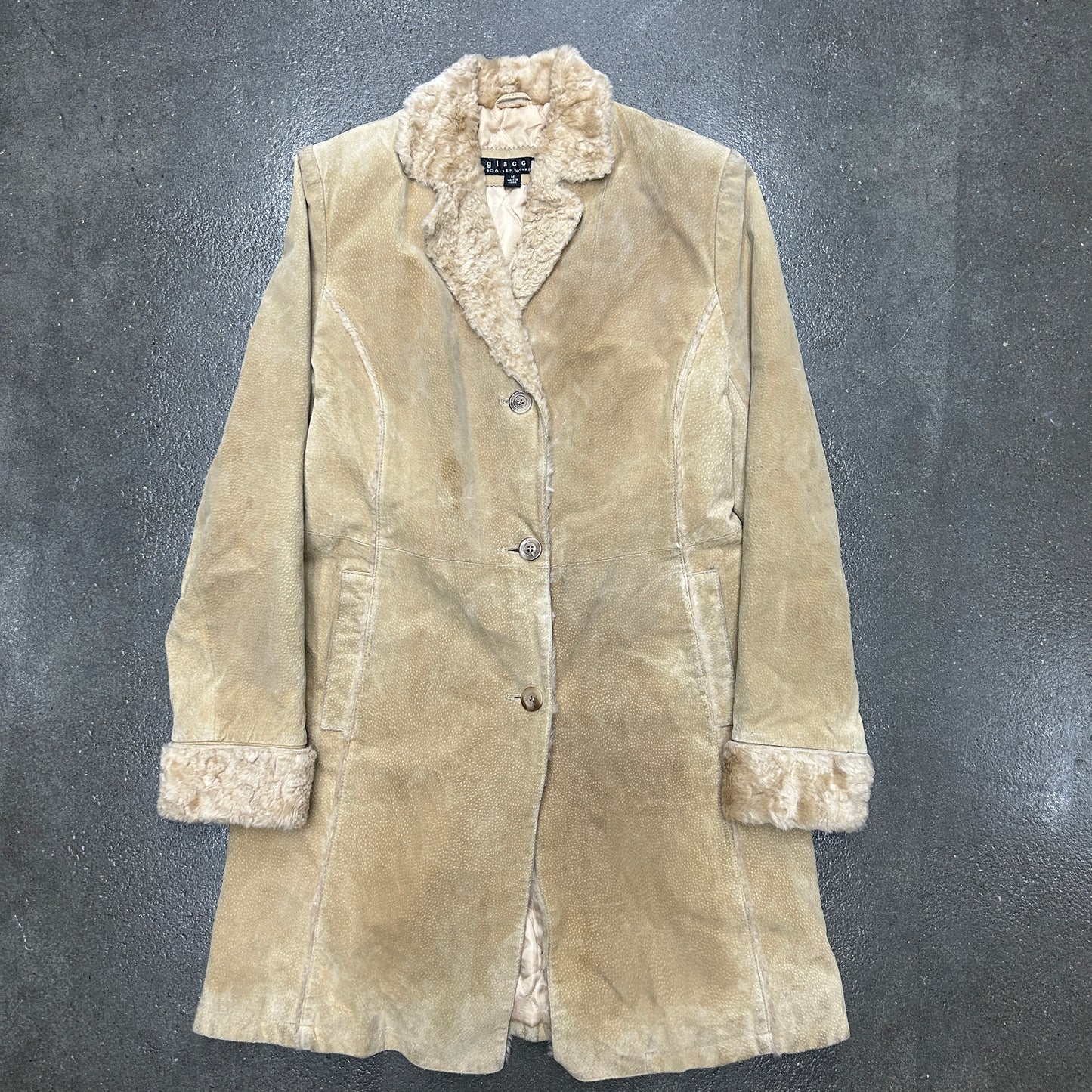 Vintage Giacca Fur Lined Leather Coat