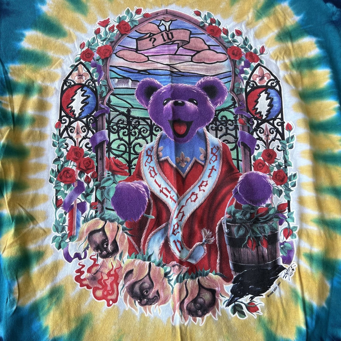 Vintage Grateful Dead Saint Stephen Tie Dye Liquid Blue Tee