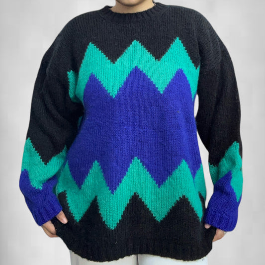 Vintage QS International Chevron Sweater