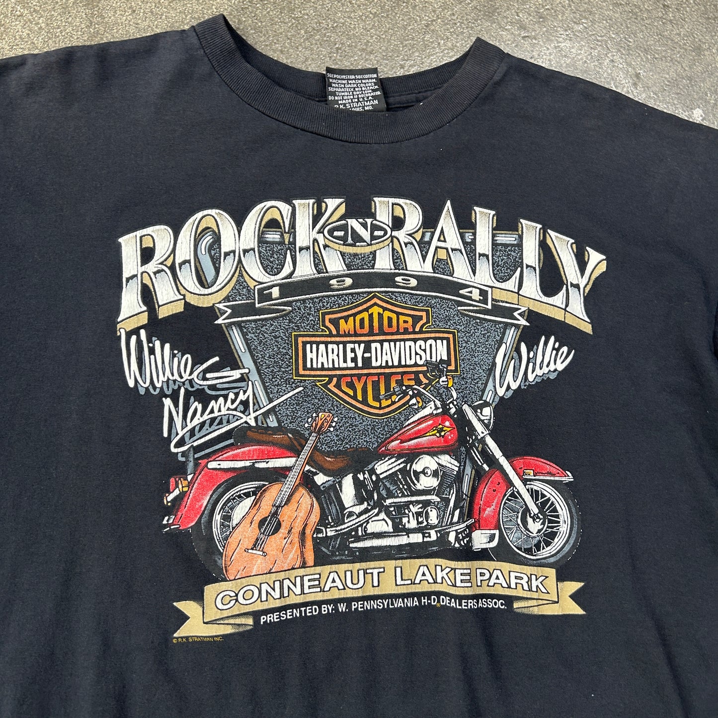 Vintage Harley Davidson Rock N Rally Single Stitch Tee