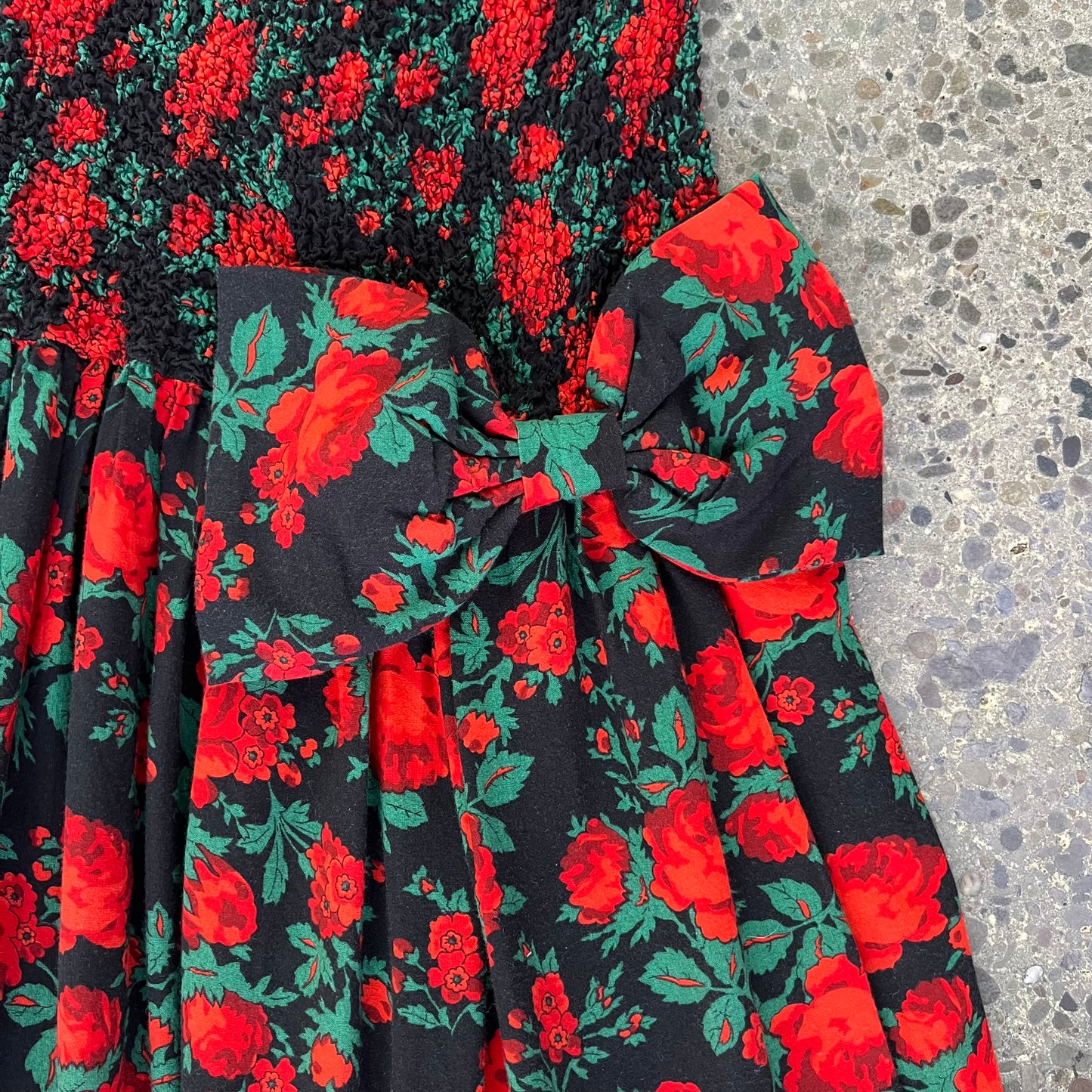 Vintage Act 1 New York Floral Bow Dress