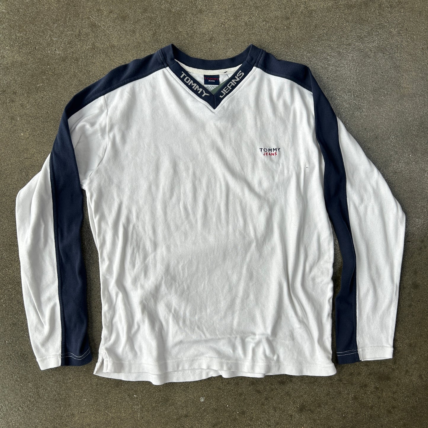 Vintage Tommy Jeans V Neck Long Sleeve