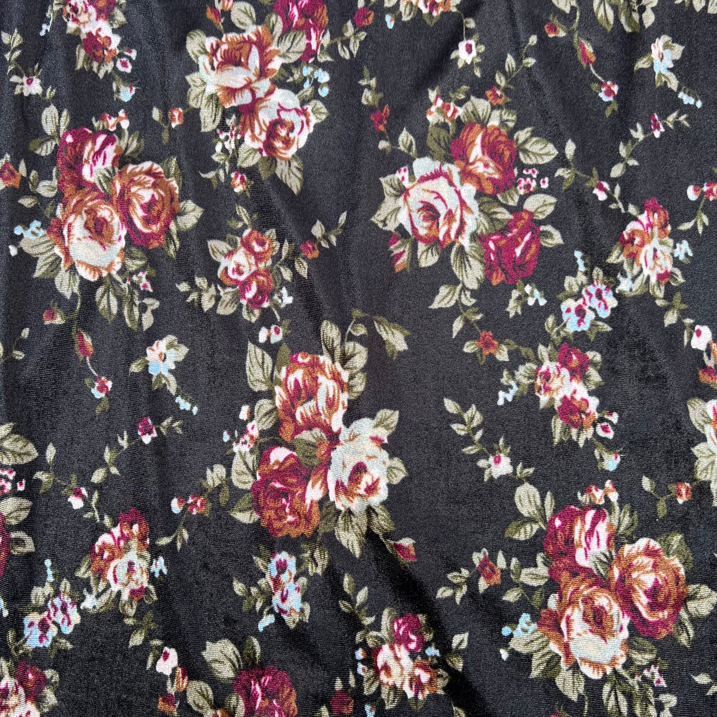 Vintage Bobeau Floral Velvet Skirt