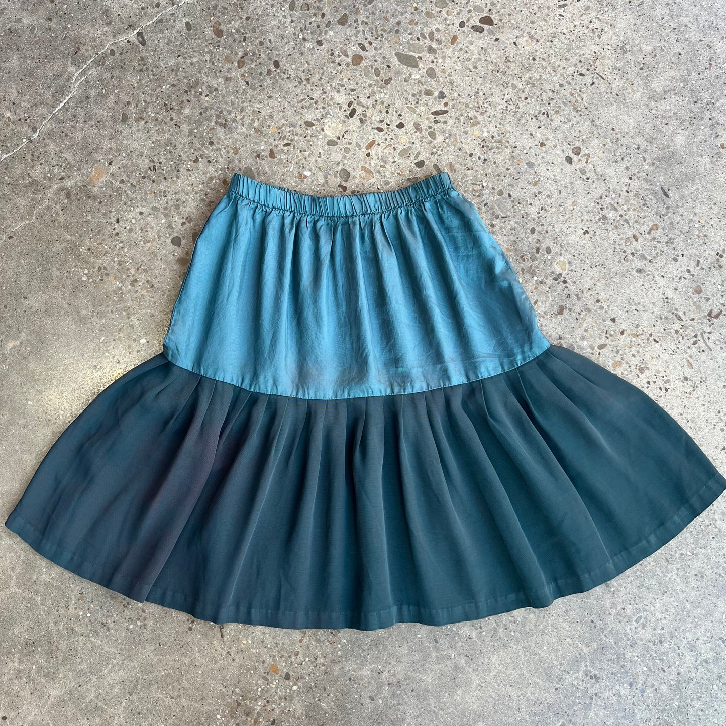 Vintage Emerald Pleated Skirt