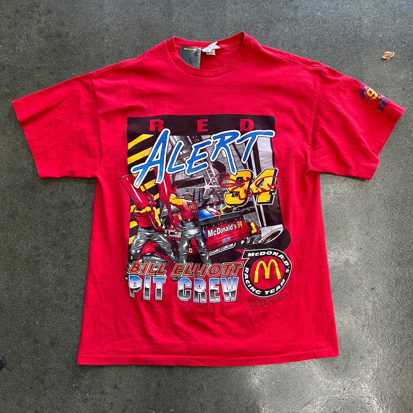Vintage Bill Elliott McDonalds Red Alert Racing Tee