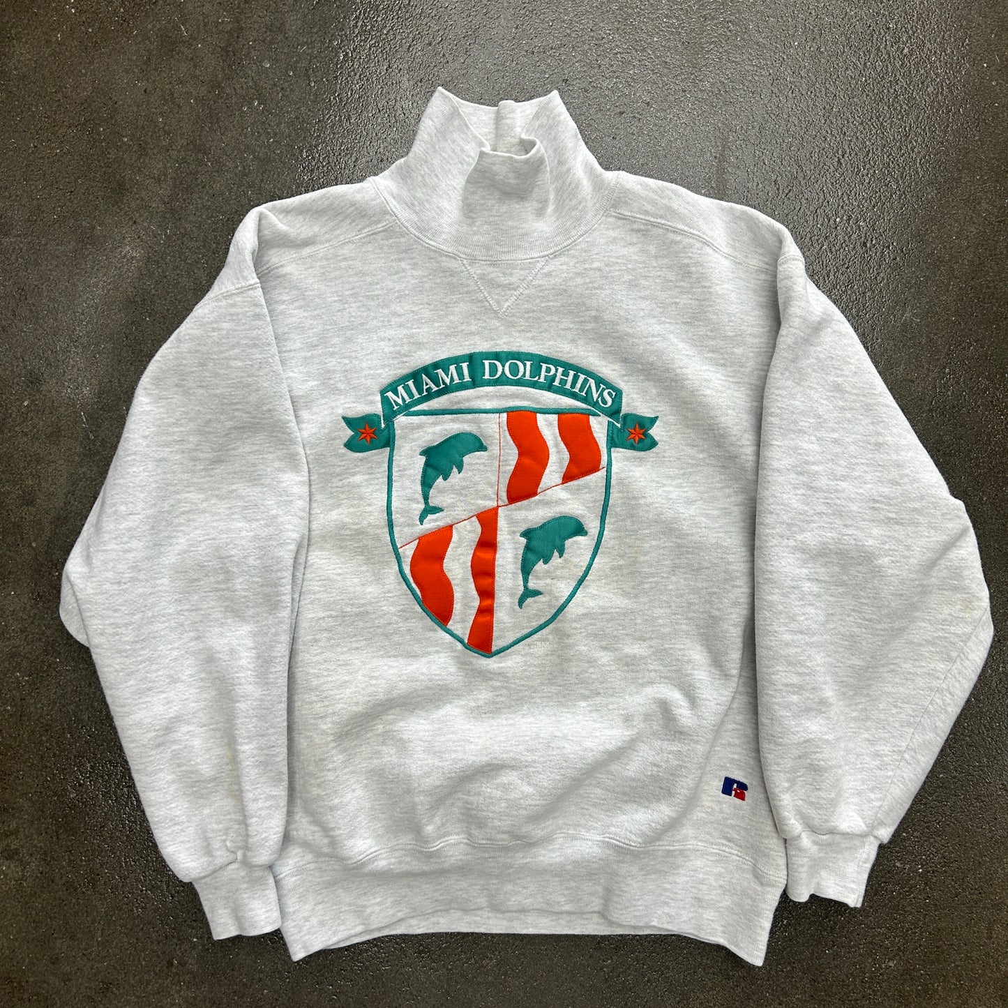 Vintage Russell Athletics Miami Dolphins NFL Turtleneck Sweatshirt