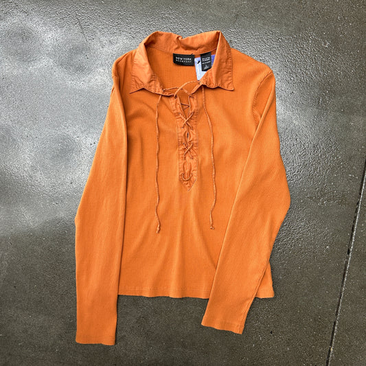 Vintage Y2K New York & Co Lace Up Sweater