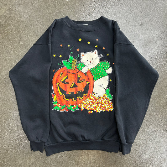 Vintage Halloween Cat Crewneck