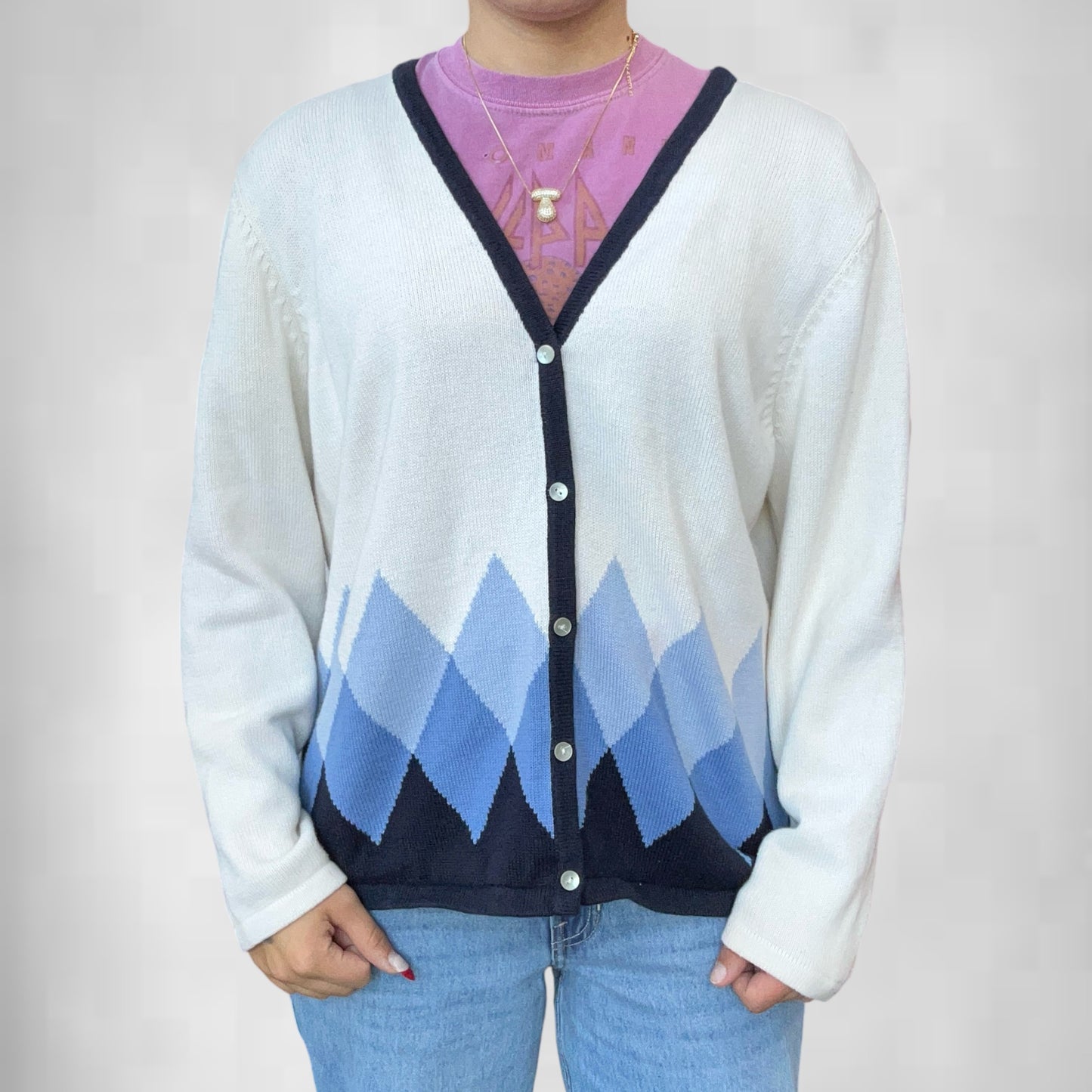 Villager By Liz Crabone Button Up Sweater