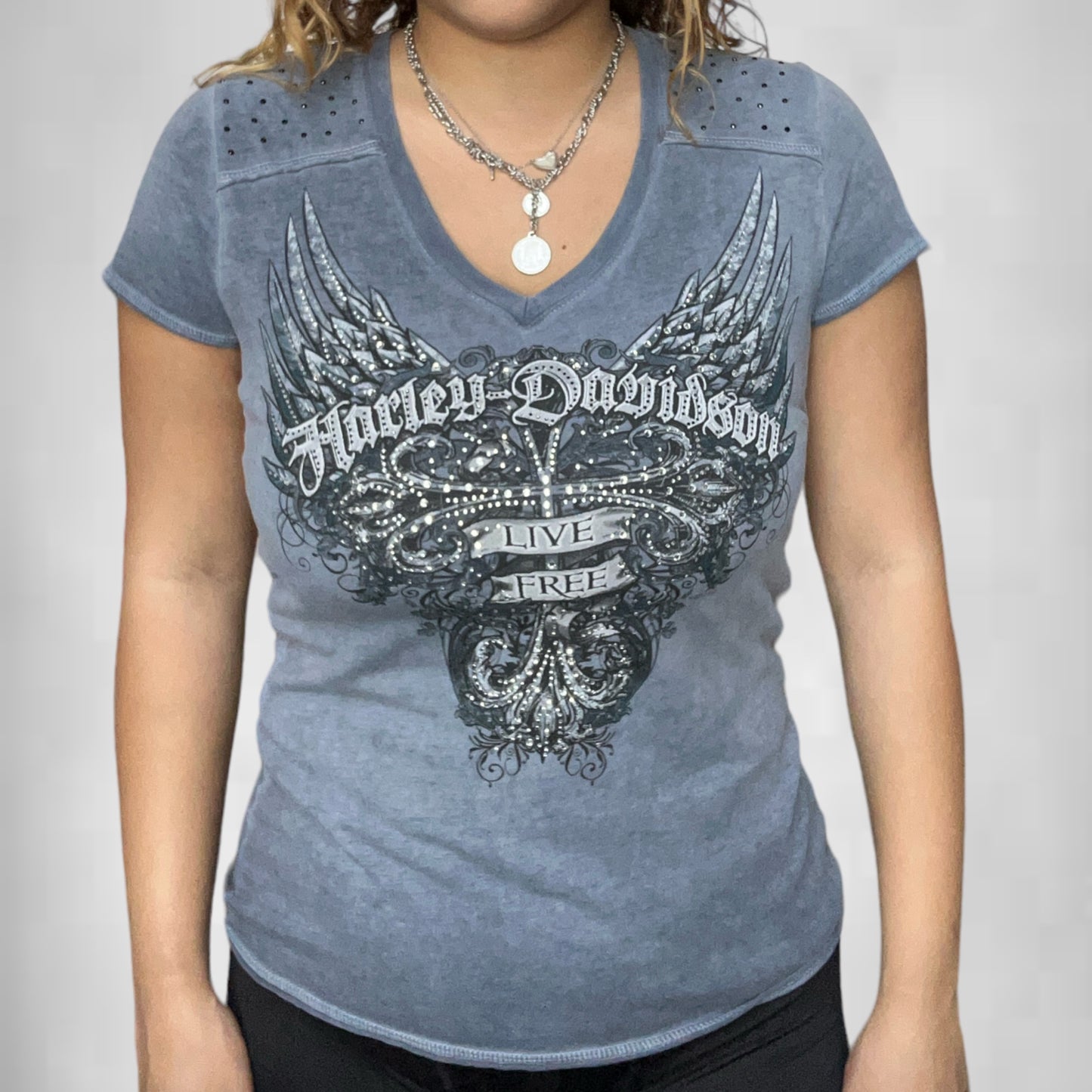 Harley Davidson Rhinestone Tshirt