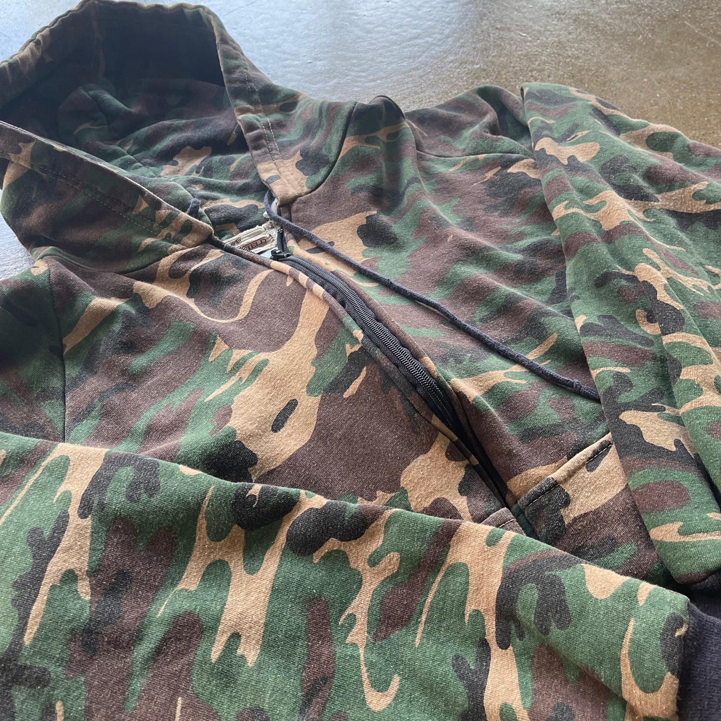 Vintage Camo Waffle Lined Zip Up