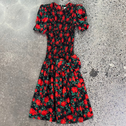 Vintage Act 1 New York Floral Bow Dress