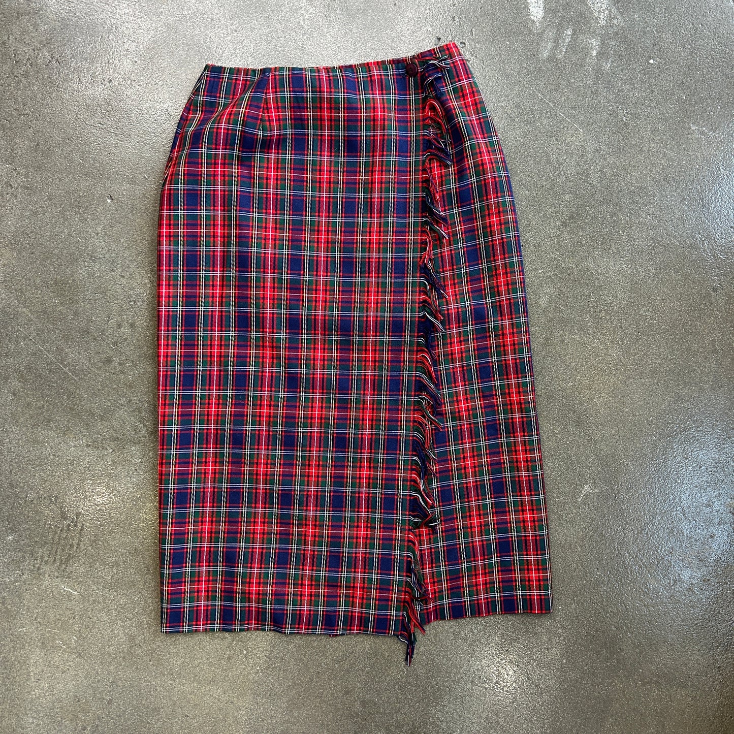 Vintage Tribal Sportswear Plaid Maxi Skirt