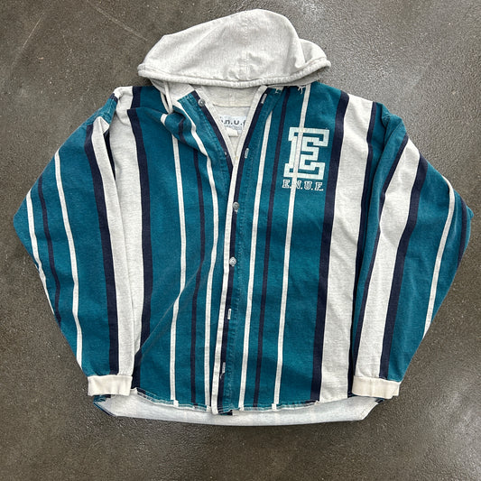 Vintage ENUF Distressed Hooded Flannel