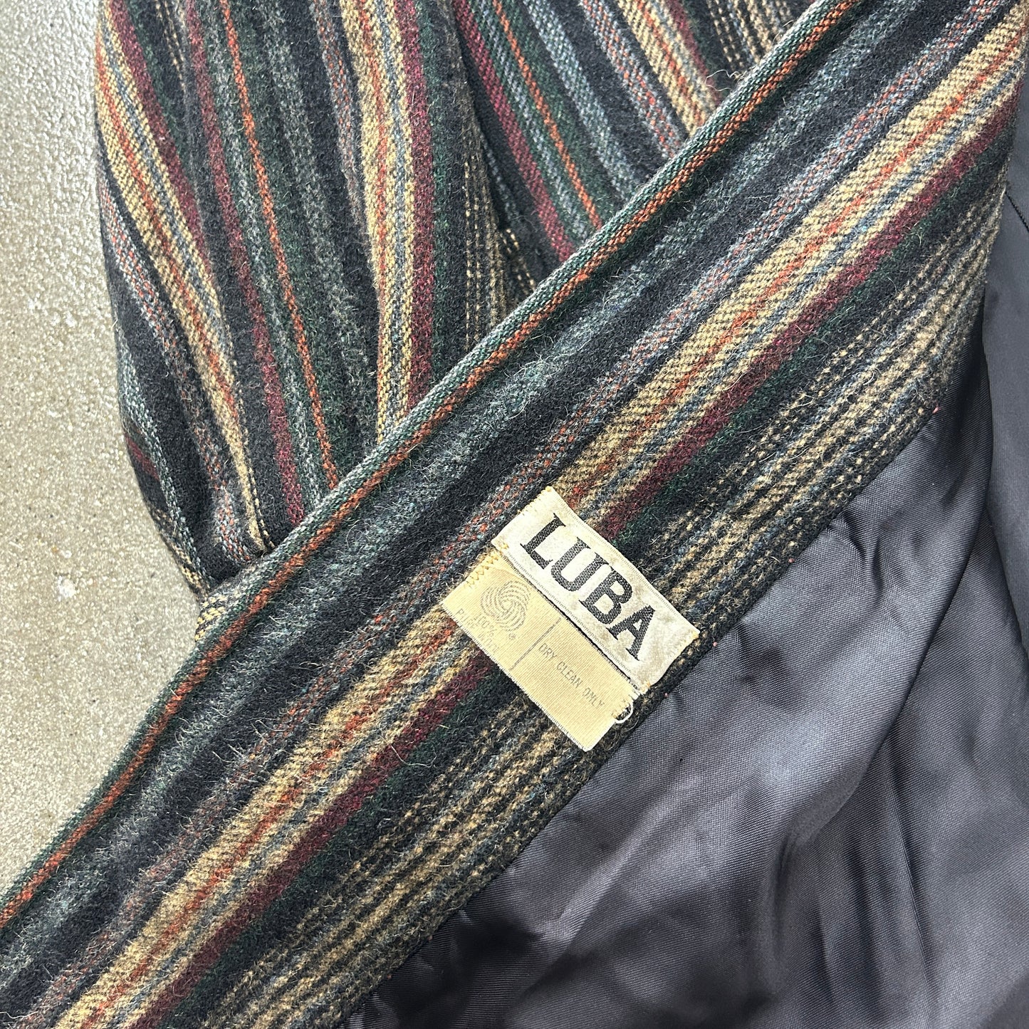 Vintage 60s Wool Striped Luba Coat