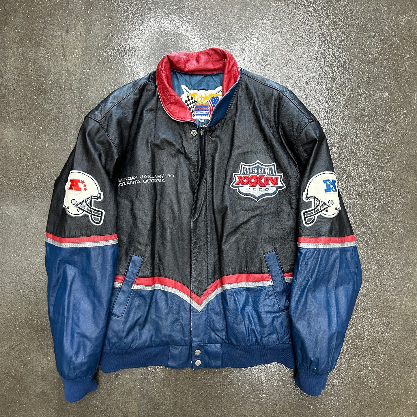 Vintage NFL 2000 Super Bowl Leather Bomber