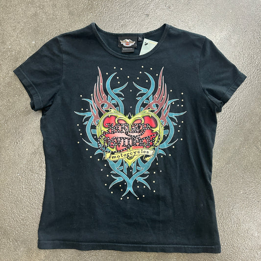 Vintage Harley Davidson Bedazzled Tee