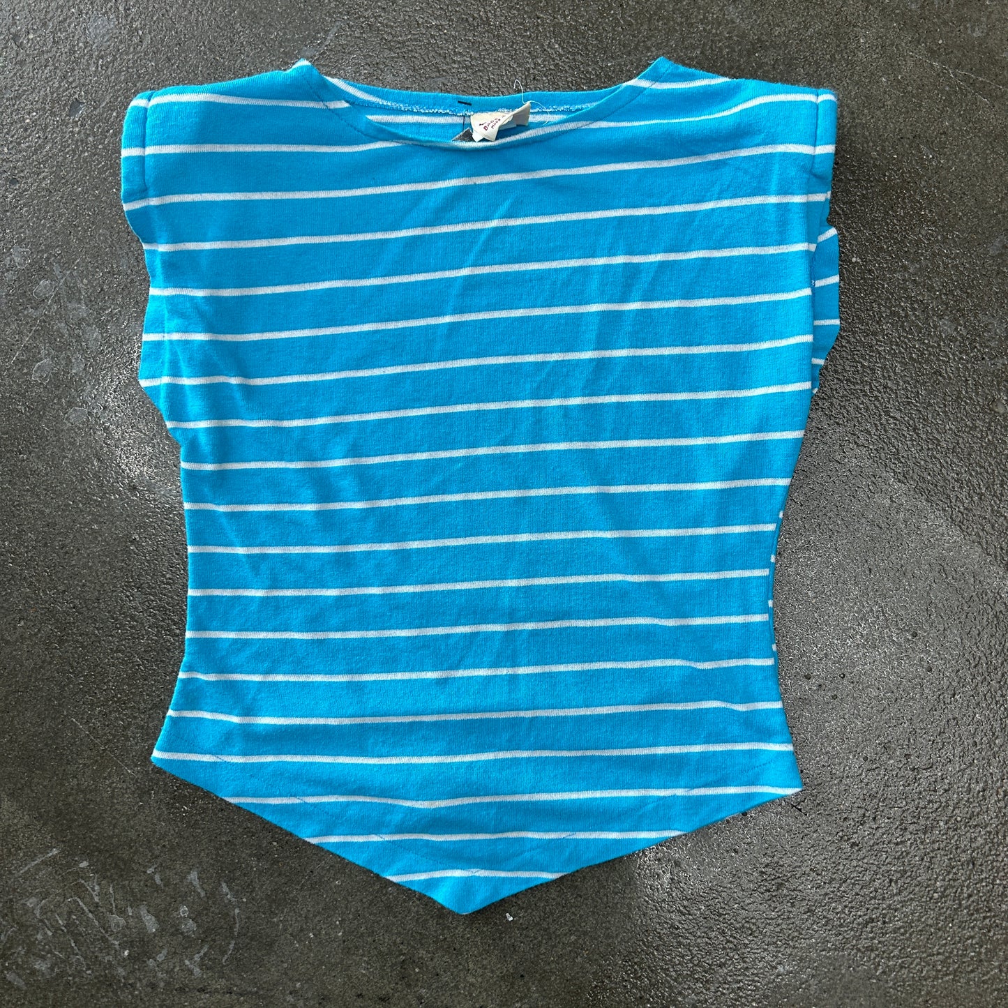 Vintage Asymmetrical Striped Boxy Tee