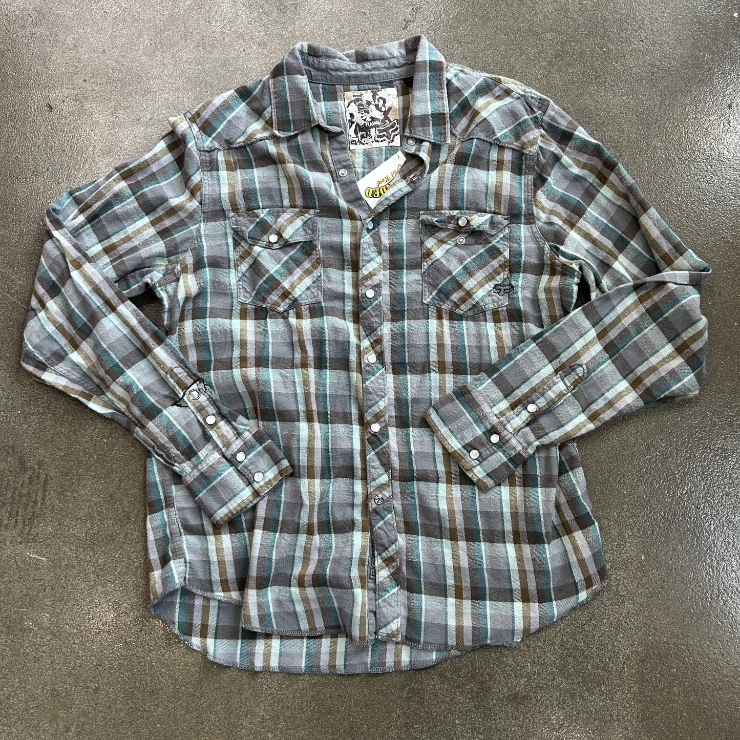 Vintage Fox Pearl Snap Flannel