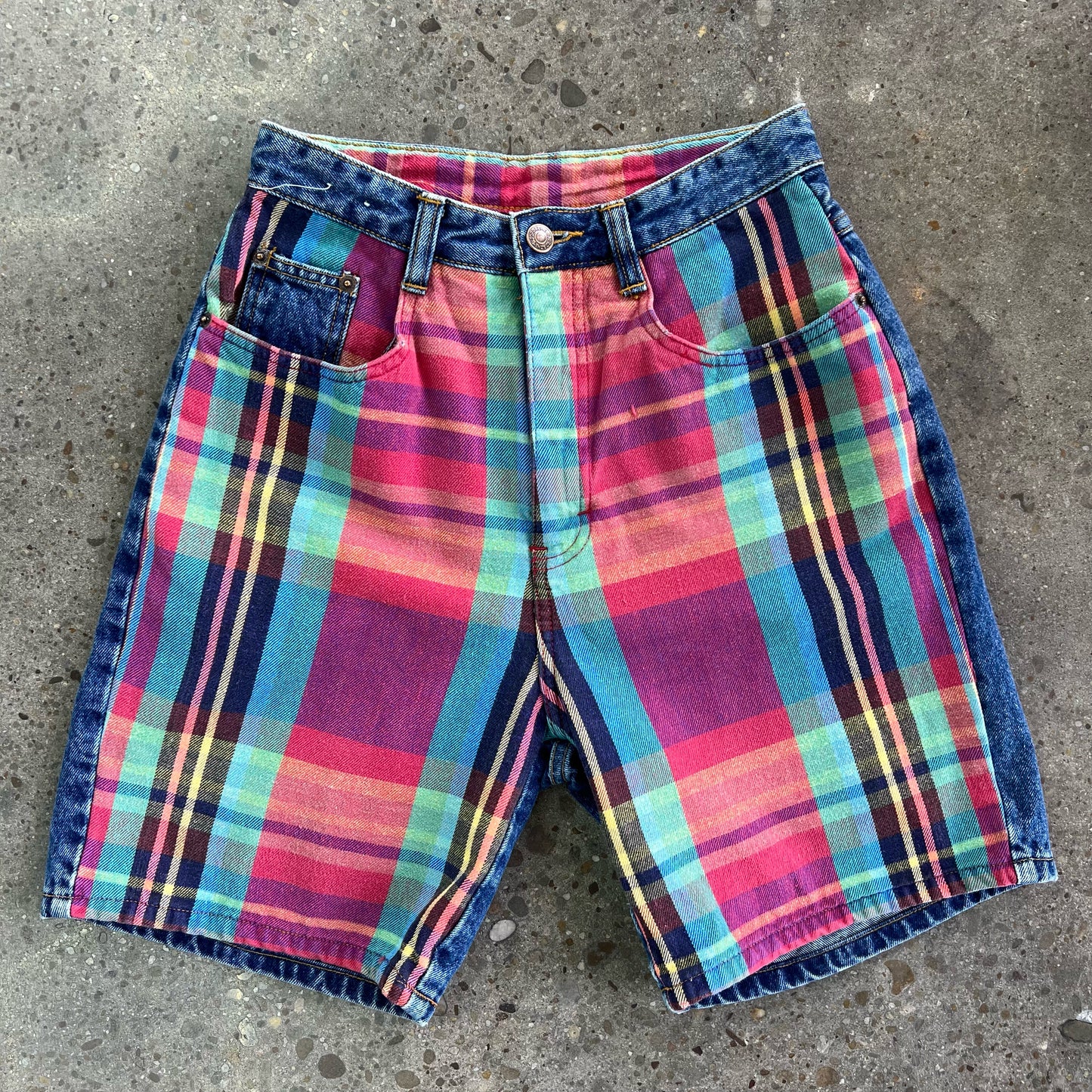 Jordache Plaid Denim Shorts