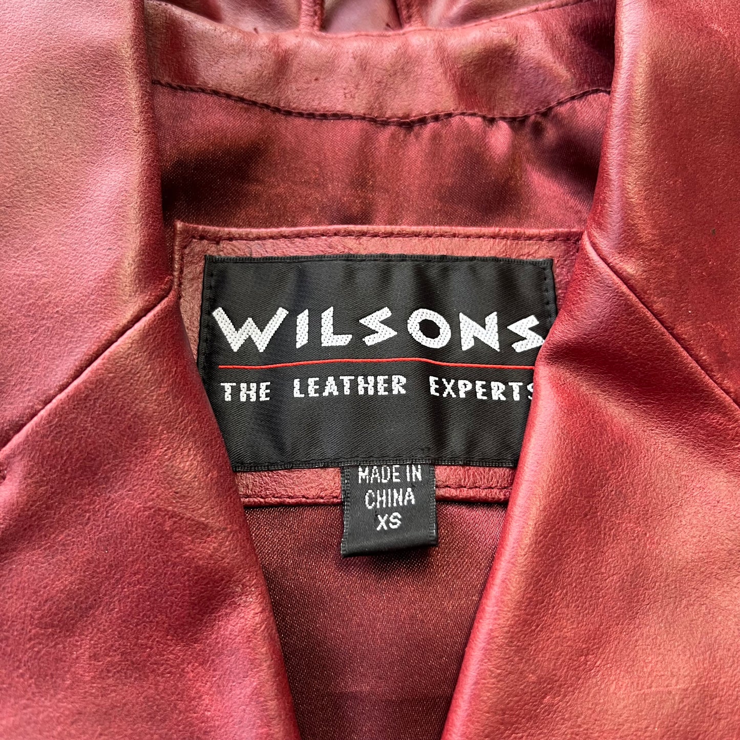 Wilsons Red Leather Blazer