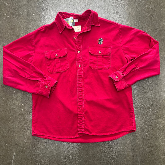 Vintage Dog Embroidered Button Up