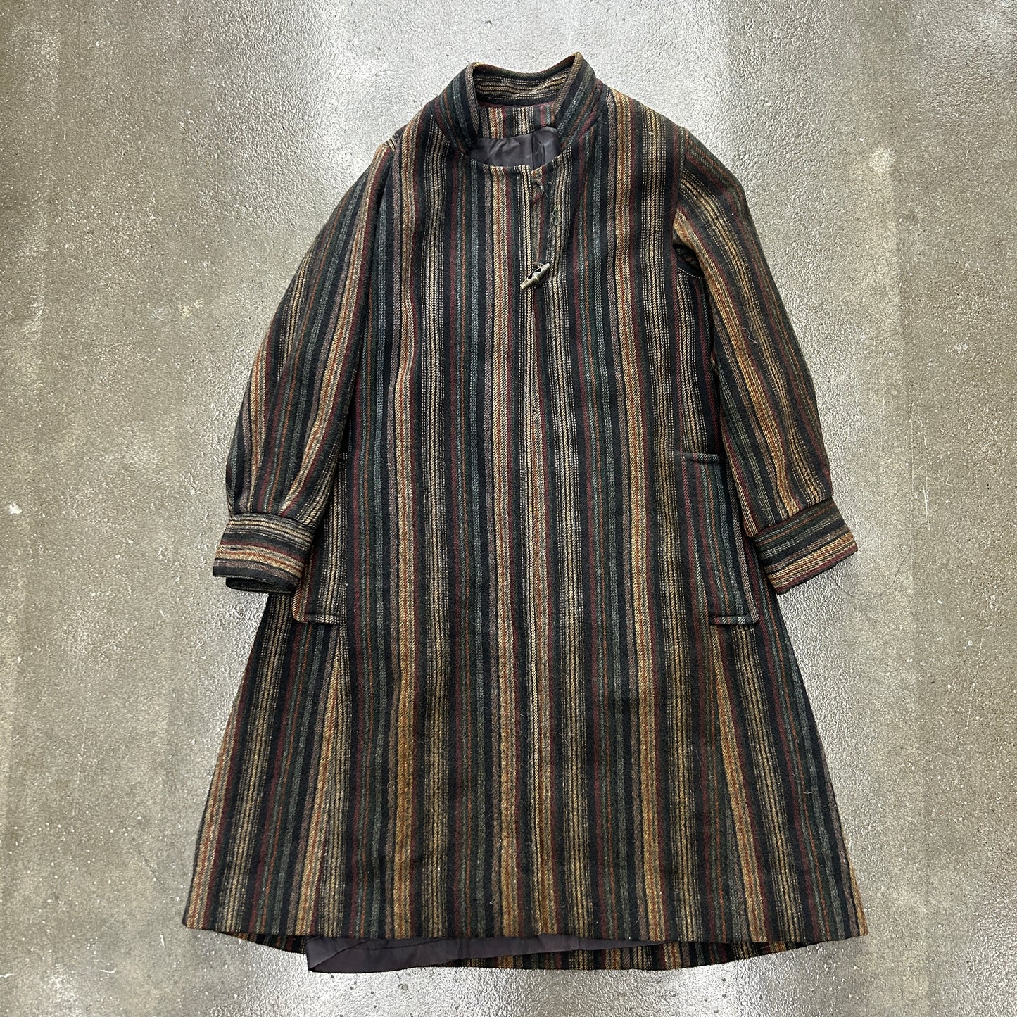 Vintage 60s Wool Striped Luba Coat