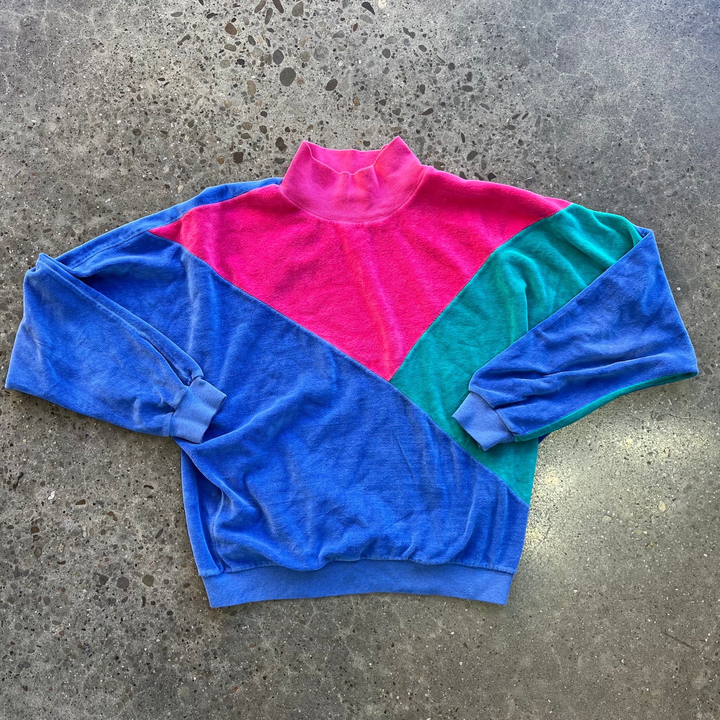 Vintage Velor Colorblock Turtleneck