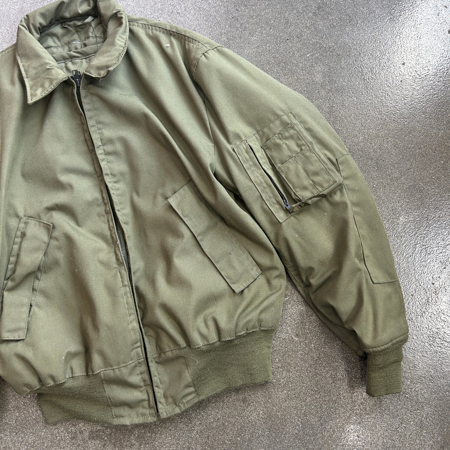 Vintage Army Green Bomber Jacket