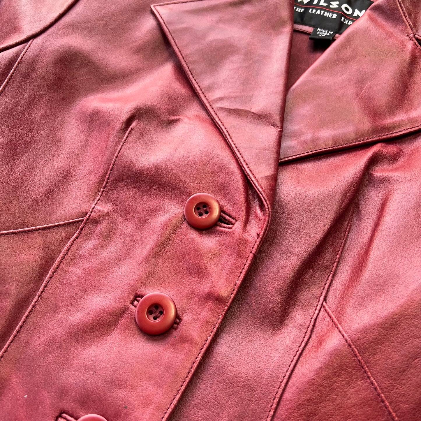 Wilsons Red Leather Blazer