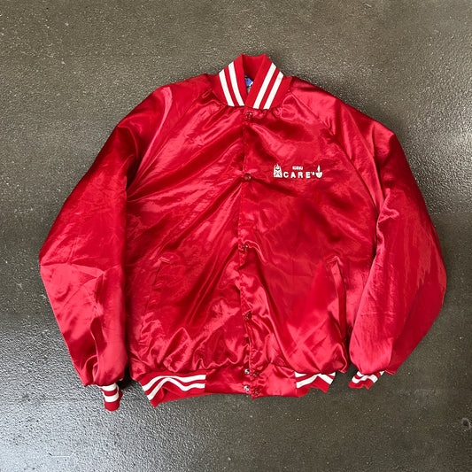 Vintage Kiski Cares Button Varsity Up Bomber Jacket