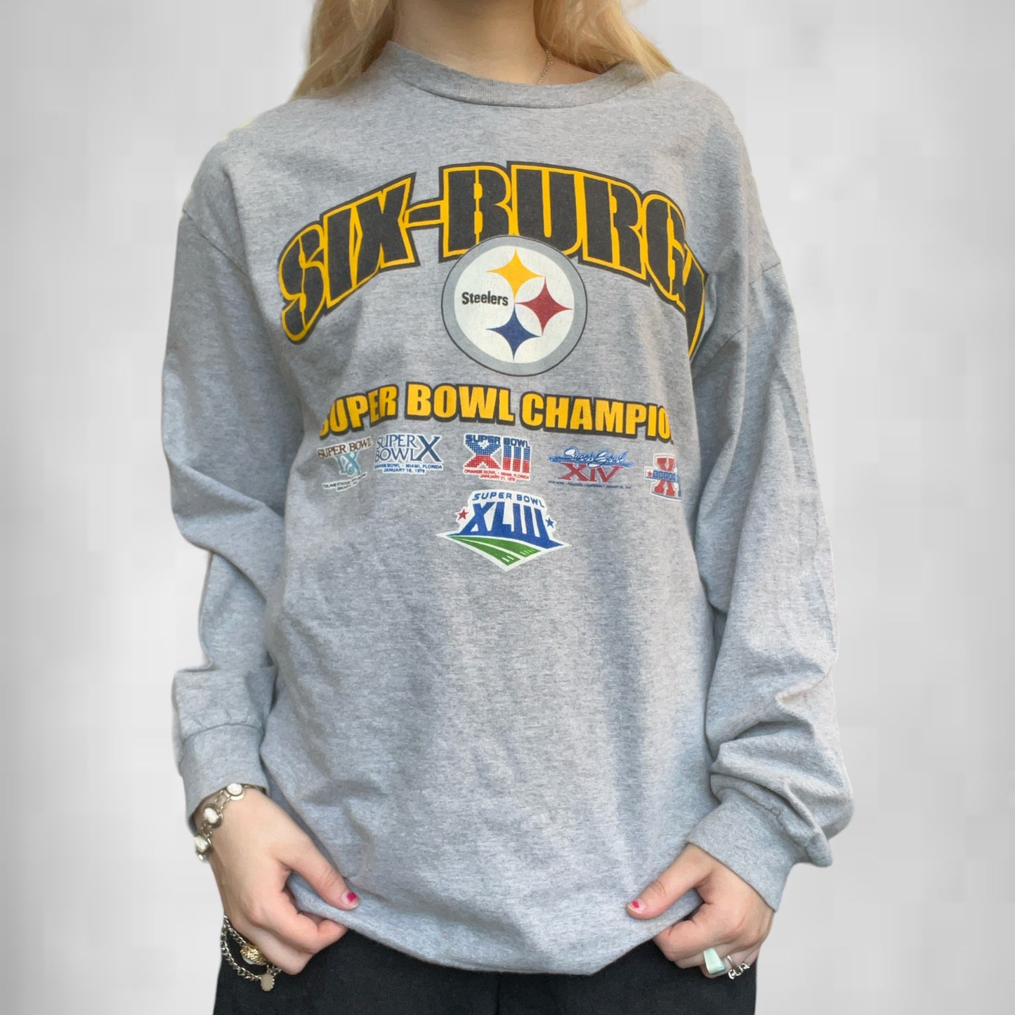 Vintage Six-Burgh Super Bowl Champions Steelers Long-Sleeve