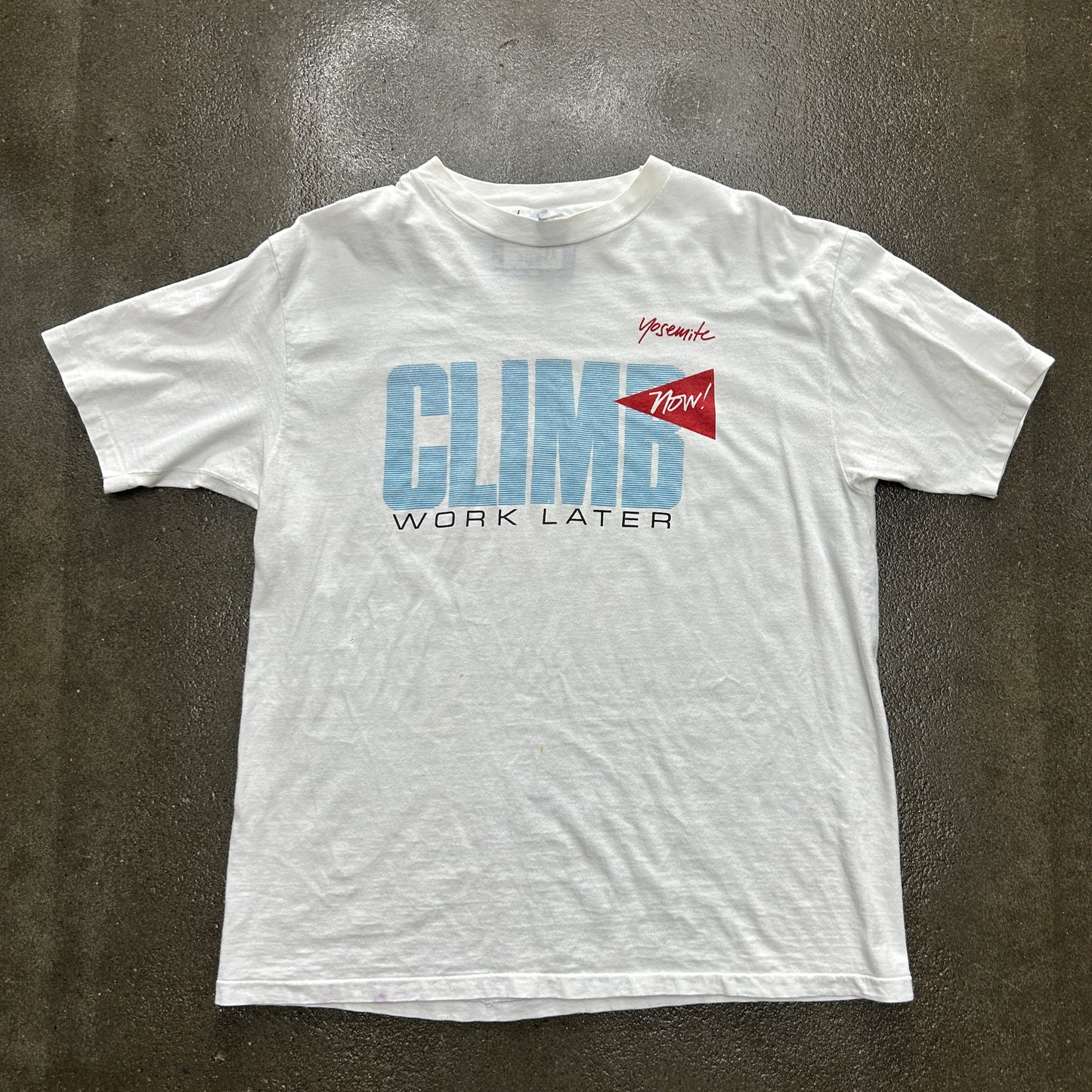 Vintage Yosemite Climb Now, Work Later Tee